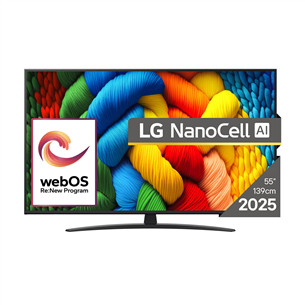 LG NANO81 AI, 55'', LED LCD, NanoCell, черный - Телевизор 55NANO81A3A.AEU