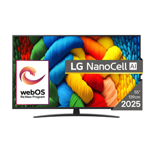 LG NANO81 AI, 55'', LED LCD, NanoCell, juodas - Televizorius 55NANO81A3A.AEU