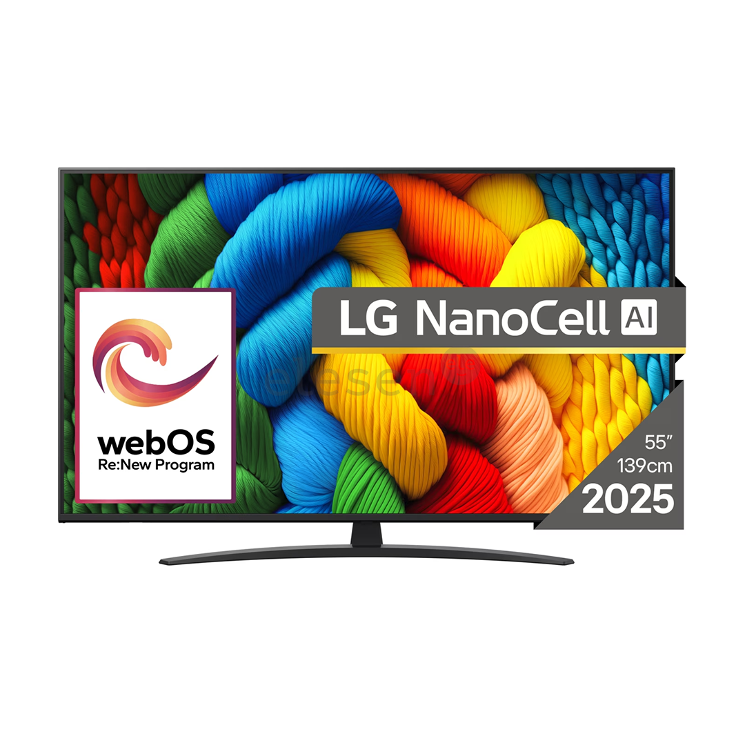 LG NANO81 AI, 55'', LED LCD, NanoCell, juodas - Televizorius