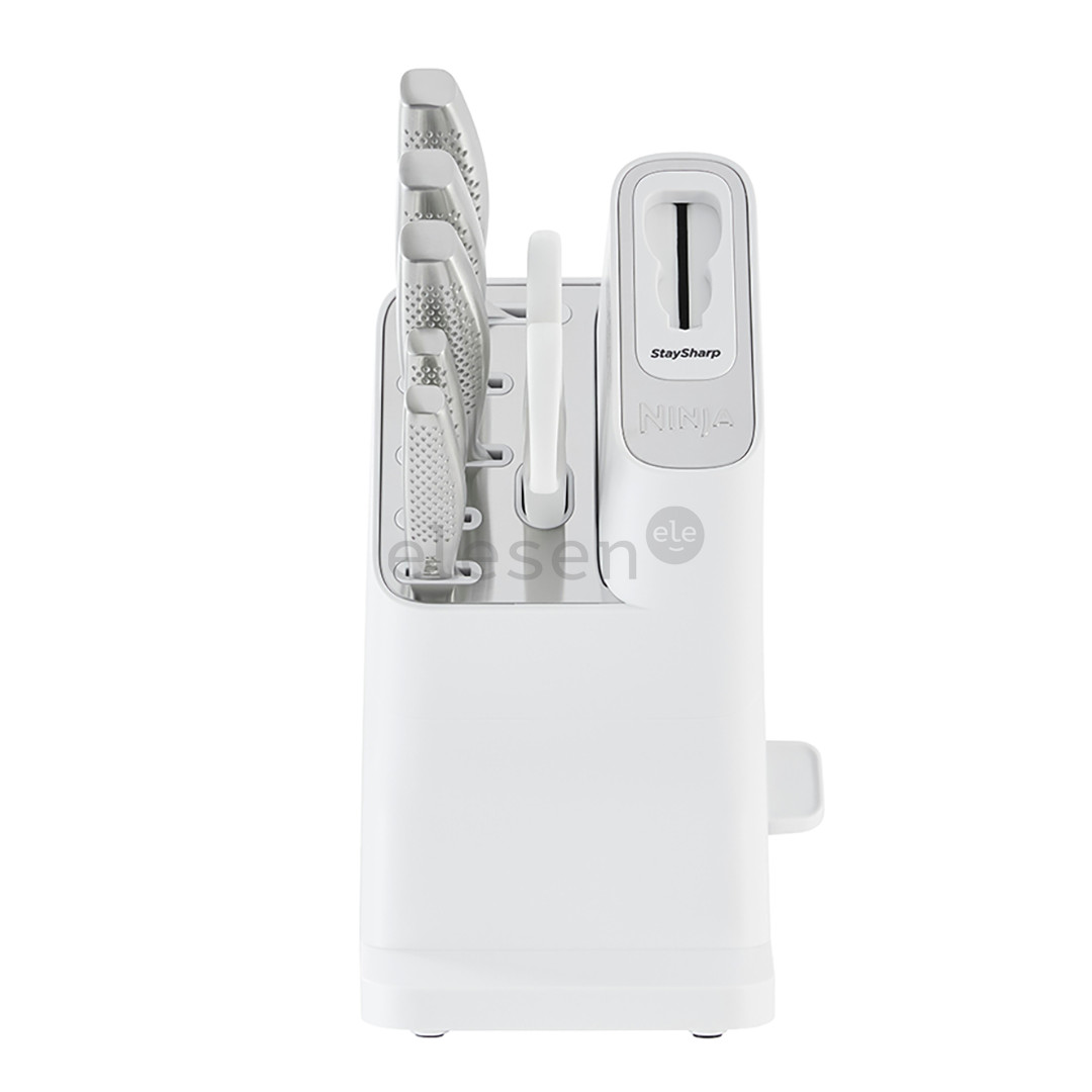 Ninja StaySharp, 6 dalių, nerūdijančio plieno/baltas - Peilių rinkinys su stovu