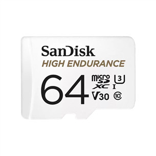 SanDisk High Endurance, MicroSDXC, 64 GB, balta - Atminties kortelė PR000094633