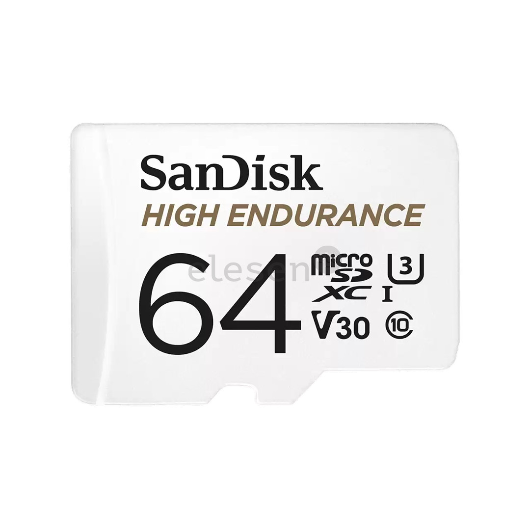 SanDisk High Endurance, MicroSDXC, 64 GB, balta - Atminties kortelė
