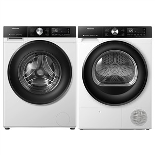 Hisense, 9 kg + 8 kg - Washing machine + clothes dryer WF3S9043BW3+DH3S802B