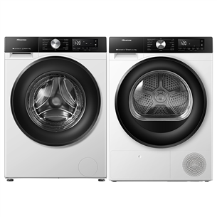 Hisense, 9 kg + 8 kg - Skalbimo mašina - džiovyklė WF3S9043BW3+DH3S802B
