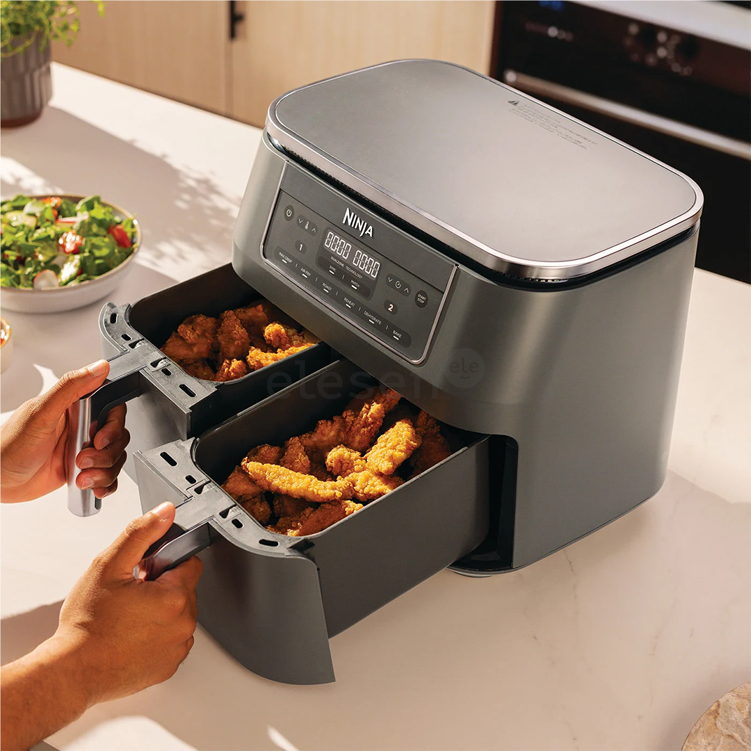 Ninja 6-in-1 Dual Zone, 7.6 L, 2470 W, tamsiai pilka - Karšto oro gruzdintuvė