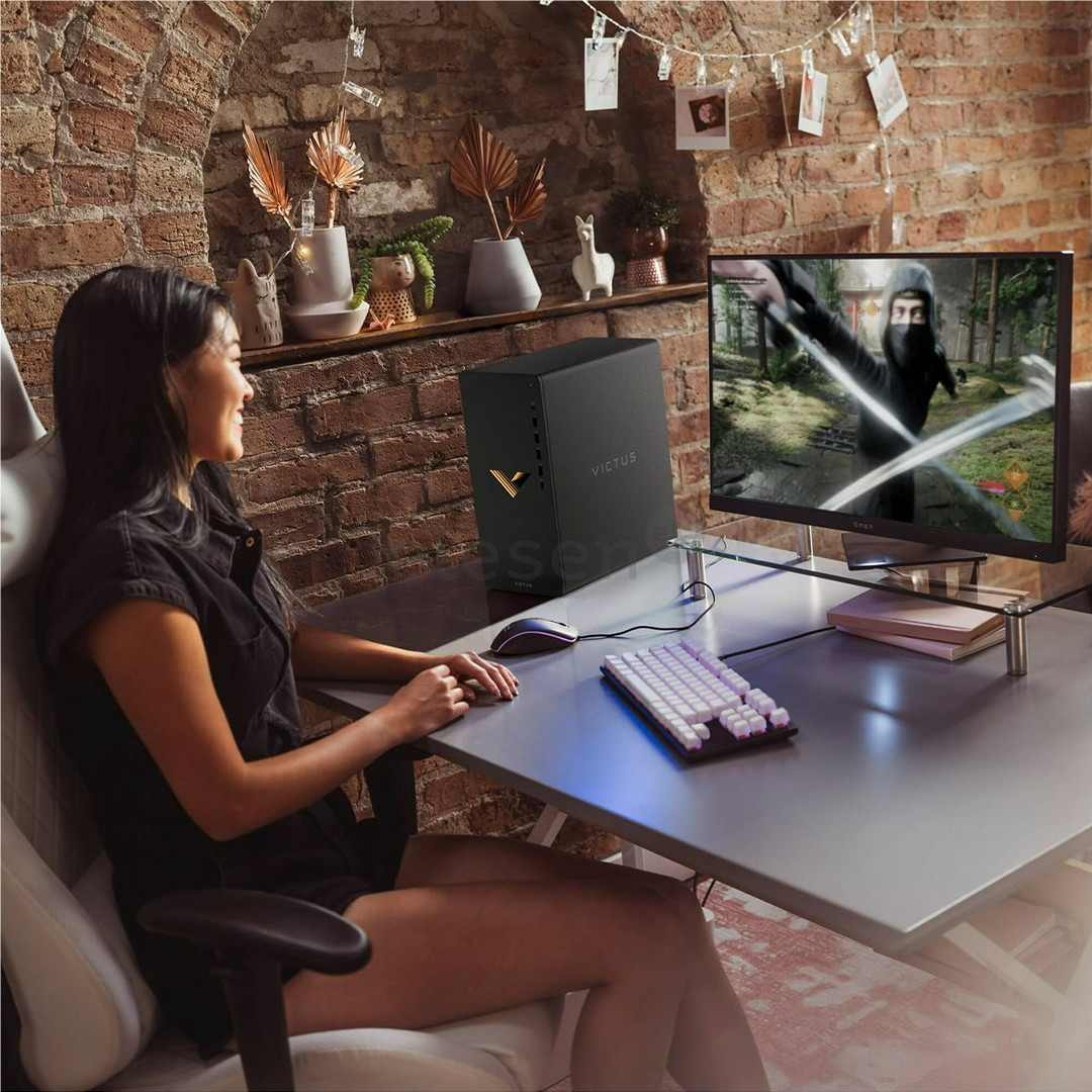 HP Victus TG02, Ryzen 5, 16 GB, 512 GB, RTX 3050, sidabro spalvos - Stacionarus kompiuteris