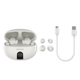 Philips TAT2520, baltos - Belaidės ausinės