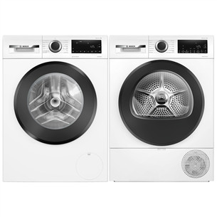 Bosch, 9 kg + 9 kg - Washing machine + Clothes dryer WGG244Z0SN+WQG2420N