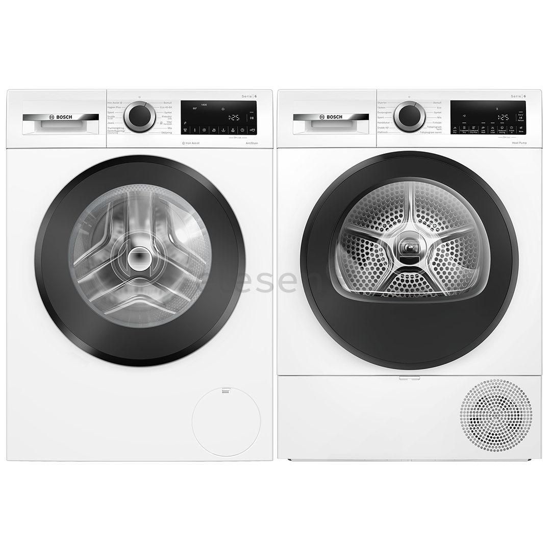 Bosch, 9 kg + 9 kg - Skalbimo mašina + džiovyklė