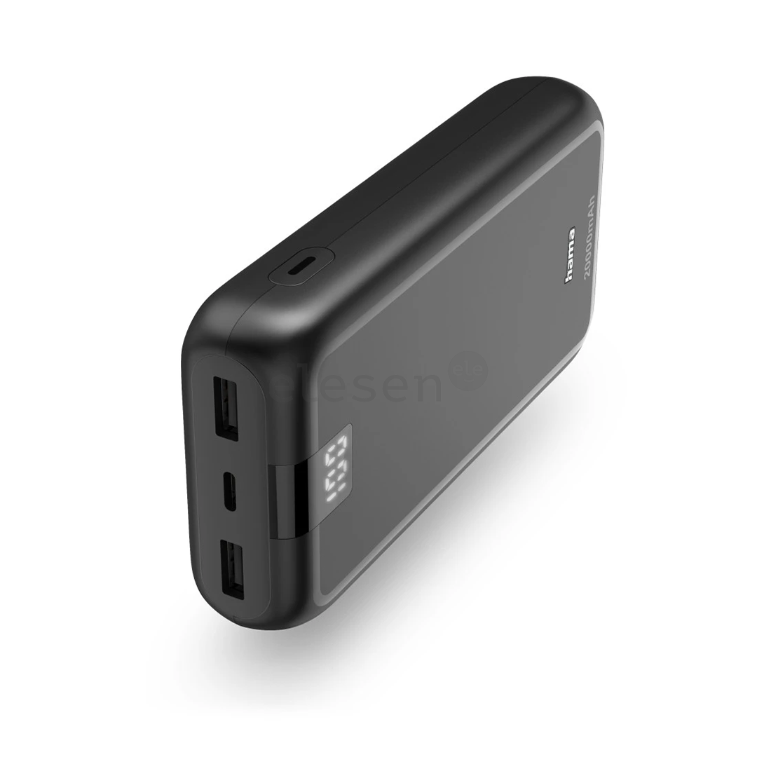 Hama Performance 20, 20000 mAh, 20 W, pilka - Išorinė baterija