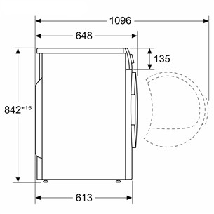 Bosch, Series 6, 10 kg + 9 kg - Washing machine + Clothes dryer