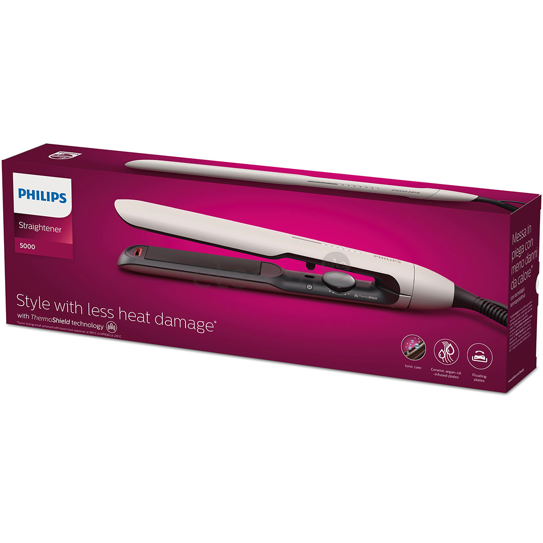 Philips 5000 Series, white - Hair straightener