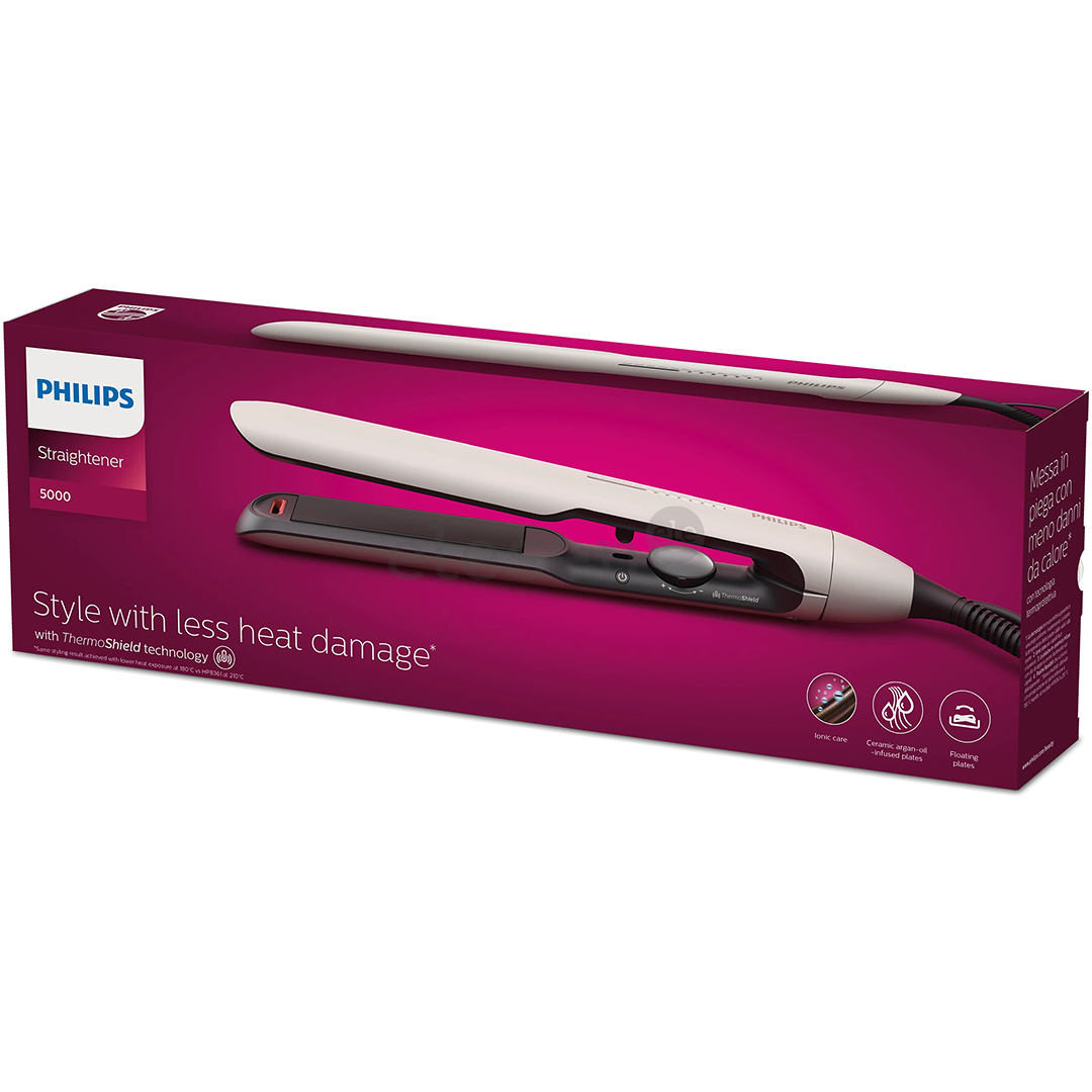 Philips 5000 Series, baltas - Plaukų tiesintuvas