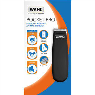 Wahl Pocket Pro, juoda - Gyvūnų plaukų kirpimo mašinėlė