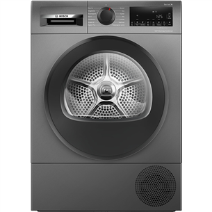 Bosch, Series 6, 9 kg, gylis 61.3 cm, pilka - Džiovyklė WQG245DXSN