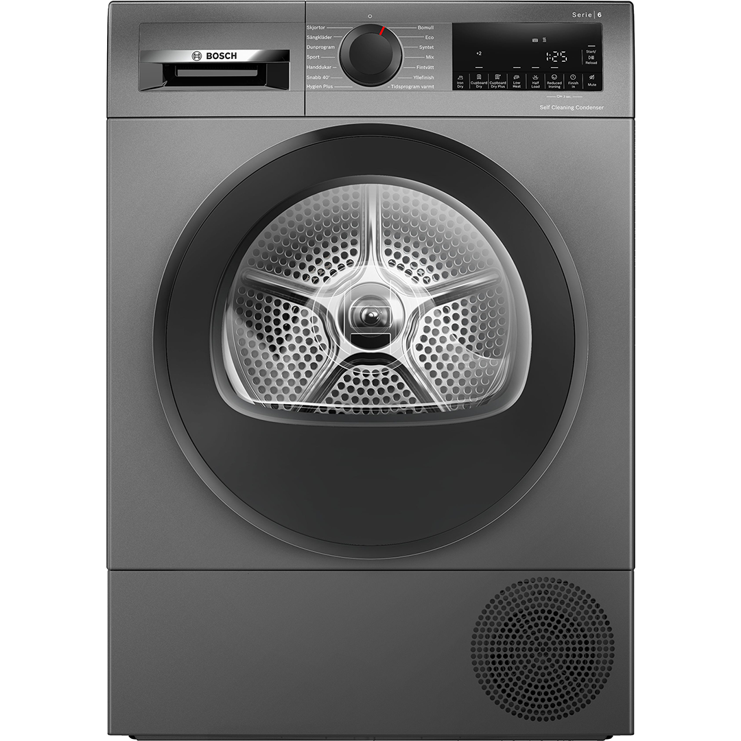 Bosch, Series 6, 9 kg, gylis 61.3 cm, pilka - Džiovyklė