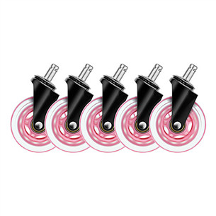 Deltaco GAM-157-P, 5 pcs, pink - Rubber wheels for gaming chair 7333048060006