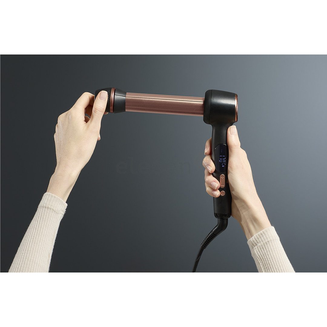 Rowenta Twist Curl, juodos/rožinės - Plaukų garbanojimo žnyplės