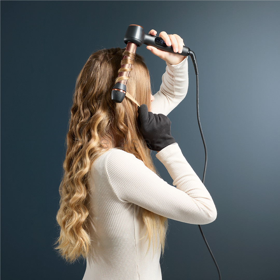 Rowenta Twist Curl, juodos/rožinės - Plaukų garbanojimo žnyplės