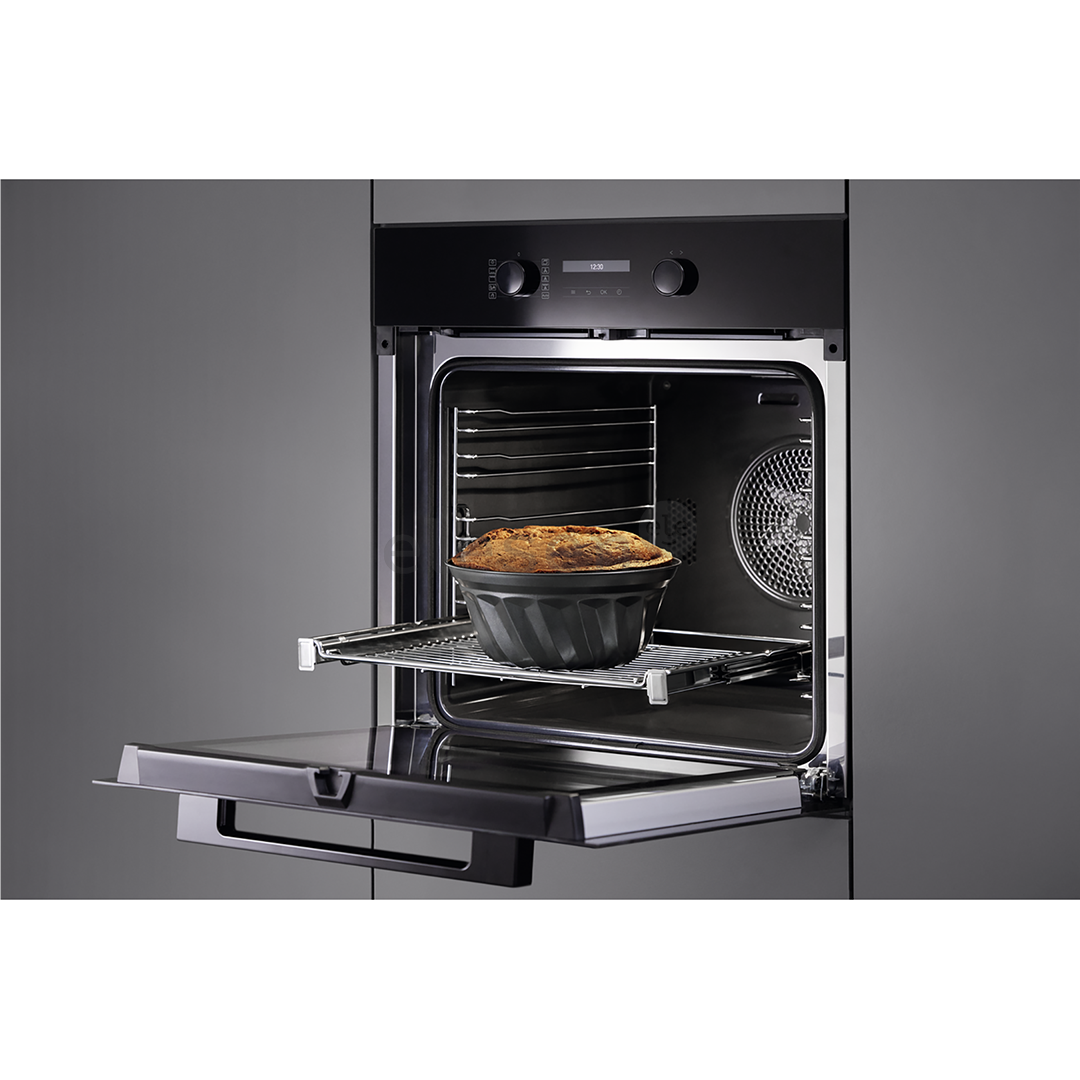 Miele, 76 L, pyrolytic cleaning, black - Built-in oven