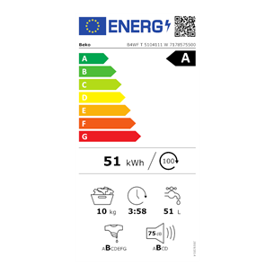 Beko, 10 kg + 10 kg - Skalbimo mašina su džiovykle
