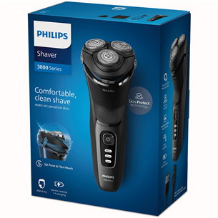Philips 3000 Series, Wet & Dry, pilka - Barzdaskutė