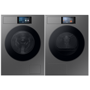 Samsung, 9 kg + 9 kg, tamsios sidabro spalvos - Skalbimo mašina su džiovykle WF90F09C4SU4+DV90F09