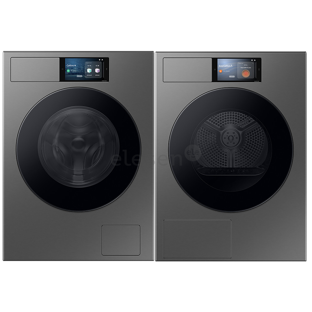 Samsung, 9 kg + 9 kg, dark silver - Washing machine + Clothes Dryer