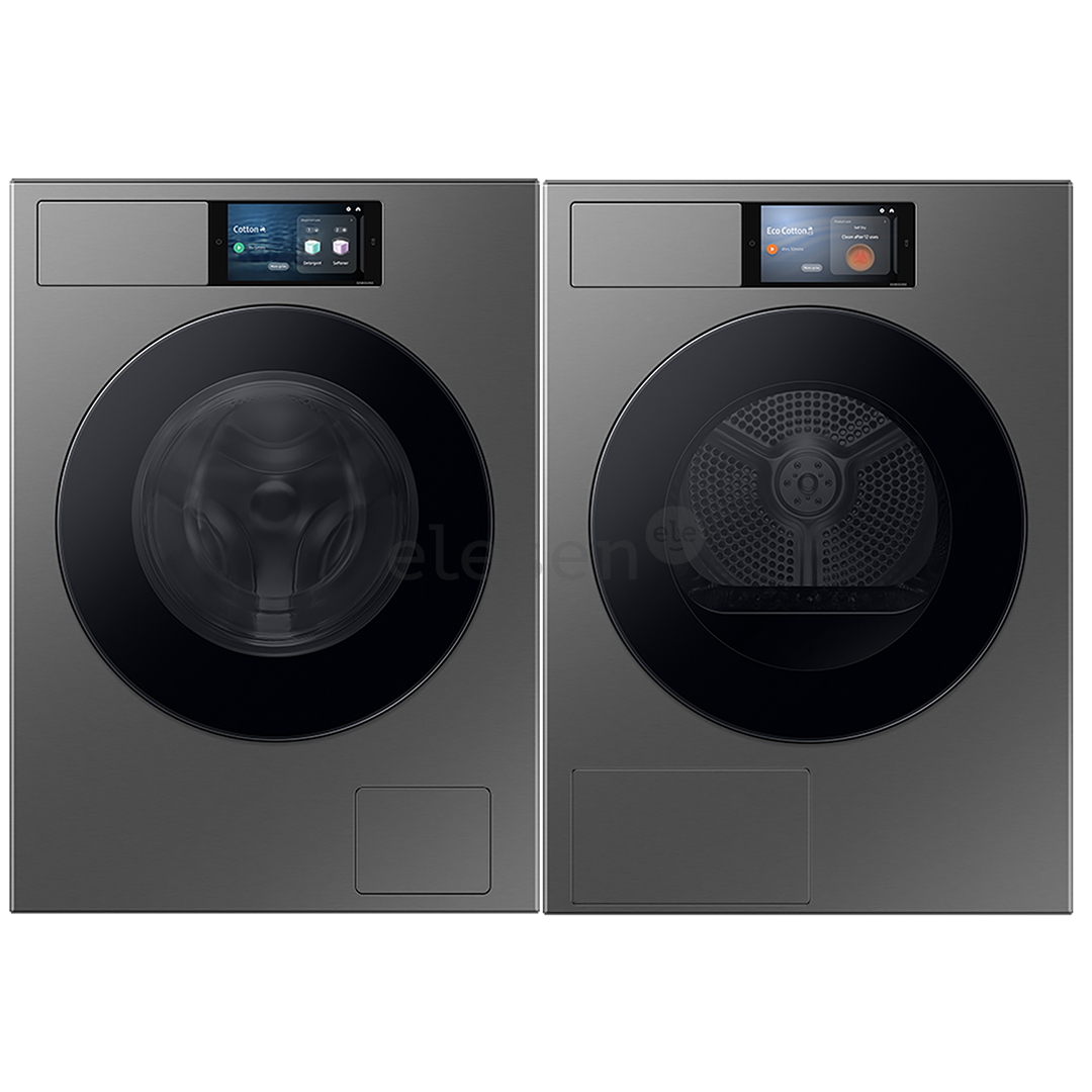Samsung, 9 kg + 9 kg, dark silver - Washing machine + Clothes Dryer