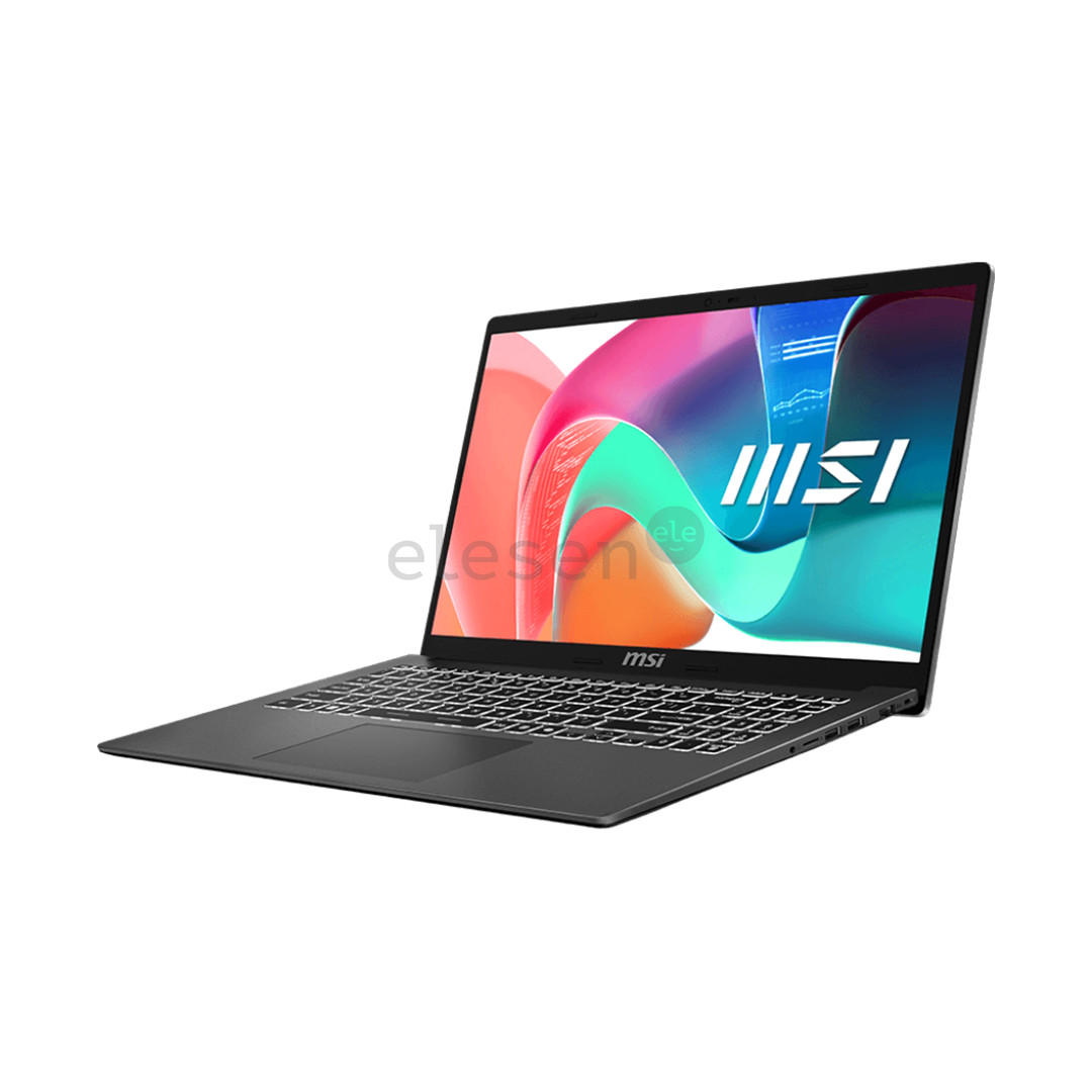 MSI Modern 15 F13M, 15,6'', i3, 16 GB, 512 GB, tamsiai pilkas - Nešiojamasis kompiuteris