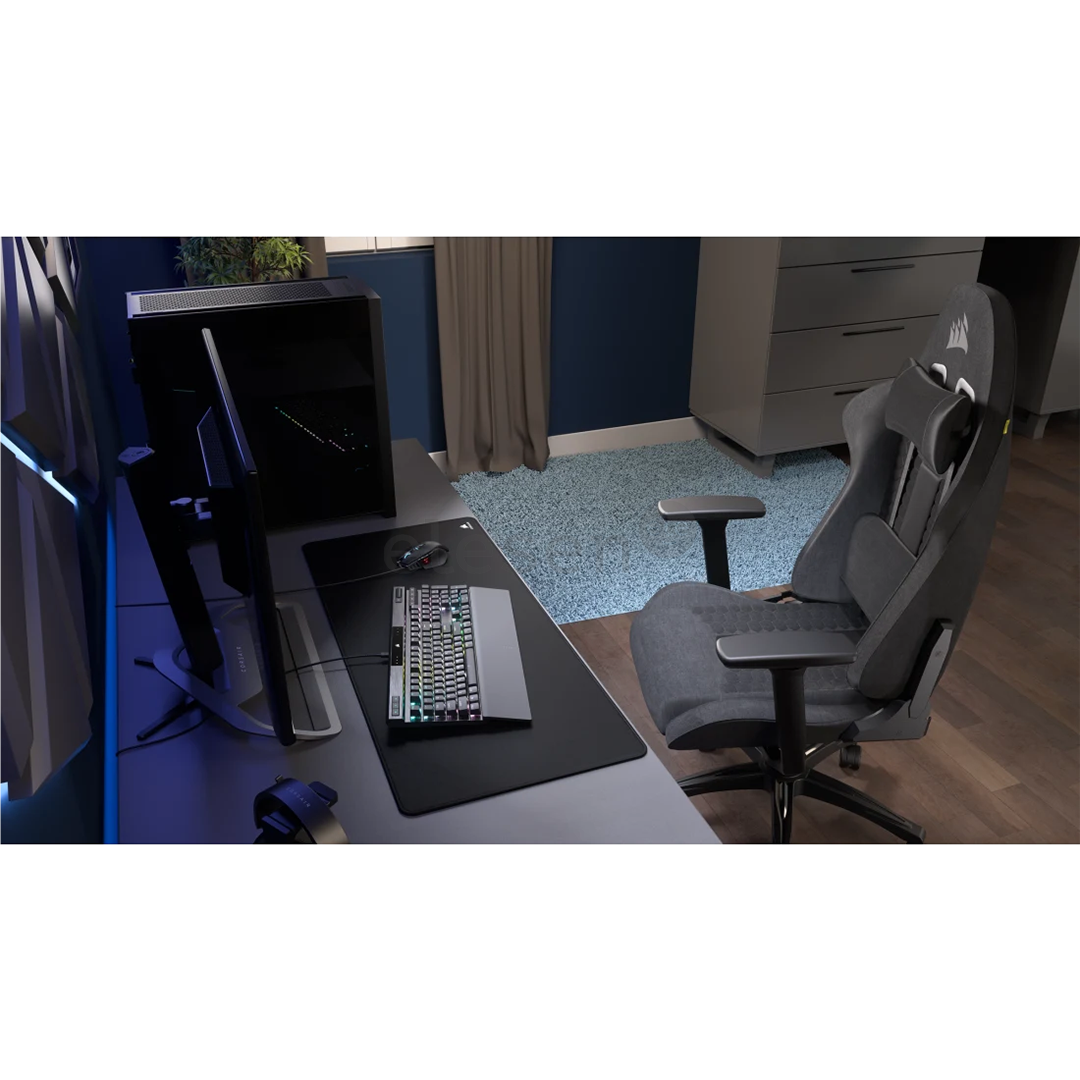 Corsair TC100 Relaxed Fabric, juoda/pilka - Žaidimų kėdė