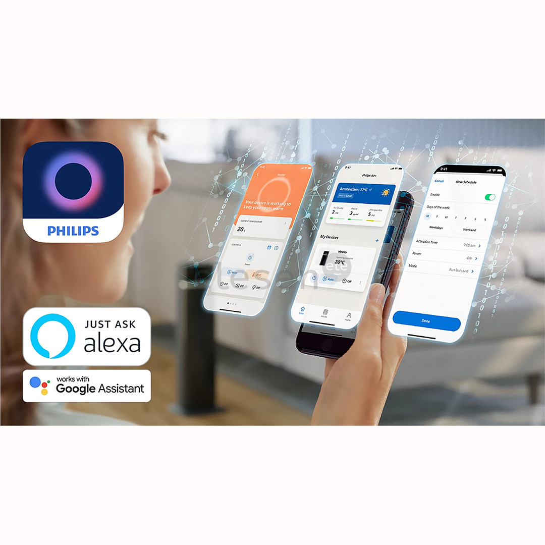 Philips 5000 series, 2000 W, tamsiai pilkas/juodas - Bokštinis keramikinis šildytuvas