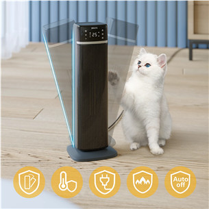 Philips 5000 series, 2000 W, tamsiai pilkas/juodas - Bokštinis keramikinis šildytuvas