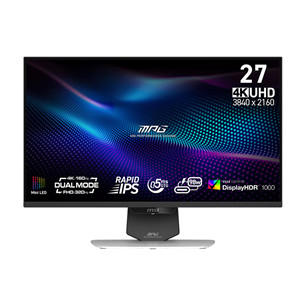 MSI MPG 274URDFW E16M, 27'', 4K UHD, Mini LED, 160 Hz, USB-C, baltas - Monitorius 9S6-3CF09H-020