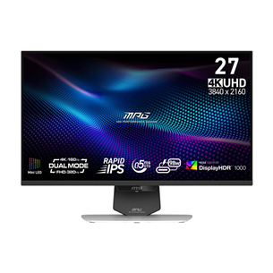 MSI MPG 274URDFW E16M, 27'', 4K UHD, Mini LED, 160 Hz, USB-C, baltas - Monitorius 9S6-3CF09H-020