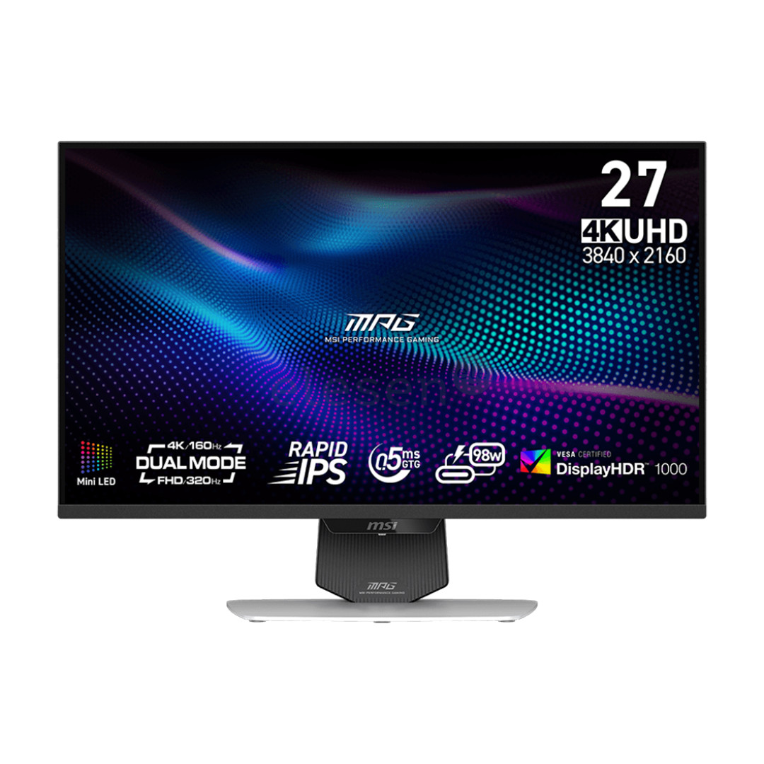 MSI MPG 274URDFW E16M, 27'', 4K UHD, Mini LED, 160 Hz, USB-C, baltas - Monitorius 9S6-3CF09H-020