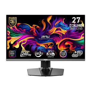MSI MPG 272URX, 27'', 4K UHD, QD-OLED, 240 Hz, USB-C, juodas - Monitorius 9S6-3CD79A-015