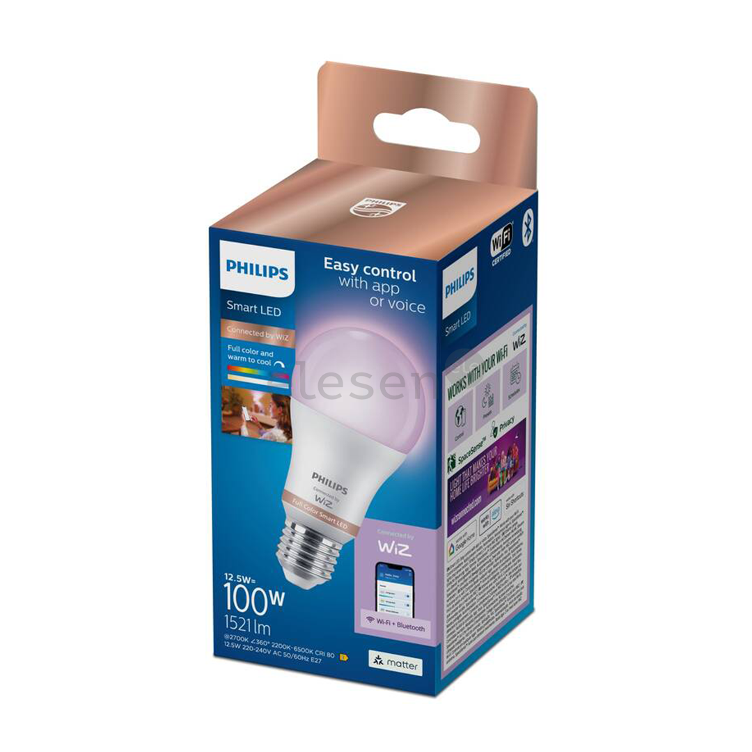 Philips WIZ Full Color Smart LED Bulb, E27, white - LED light