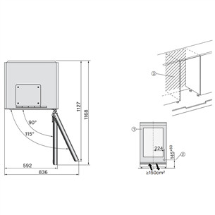 Miele, 32 buteliai, aukštis 82 cm, juodas - Įmontuojamas vyno šaldytuvas