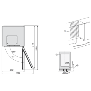 Miele, 32 buteliai, aukštis 82 cm, juodas - Įmontuojamas vyno šaldytuvas