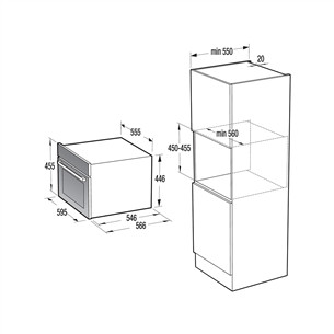 Hisense, 50 L, juoda - Įmontuojama orkaitė su mikrobangų krosnelės funkcija