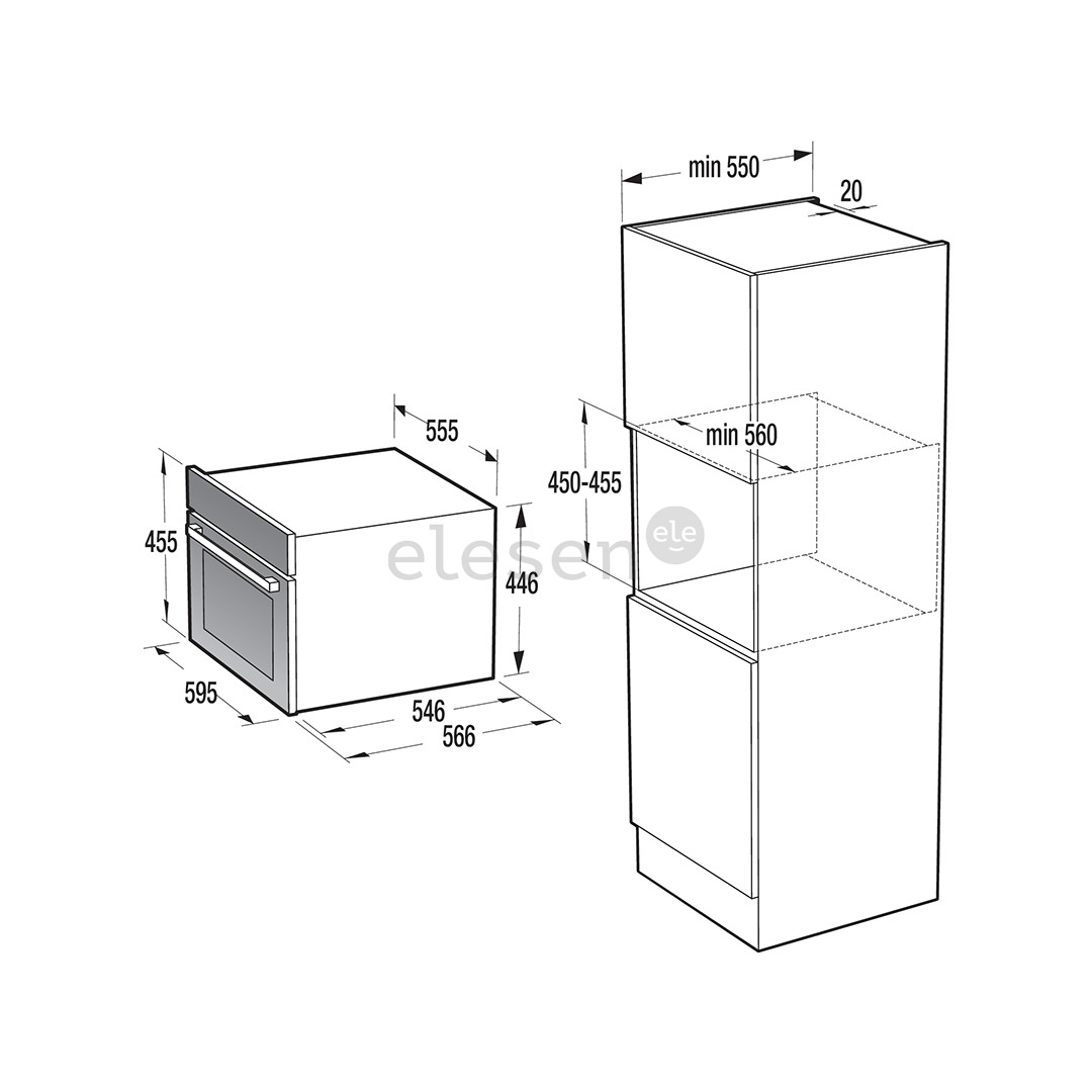 Hisense, 50 L, juoda - Įmontuojama orkaitė su mikrobangų krosnelės funkcija
