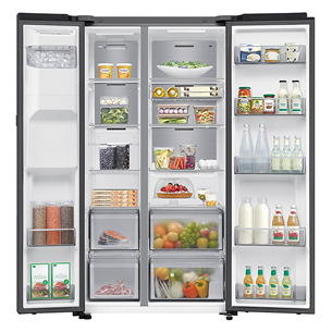 Samsung Bespoke AI Home, NoFrost, 621 L, aukštis 179 cm, juodas - SBS Šaldytuvas