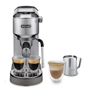 DeLonghi Dedica Duo, sidabro spalvos - Rankinis kavos aparatas EC890.M