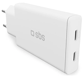 SBS Wall Charger, 2xUSB-C, 67 W, baltas - Įkroviklis