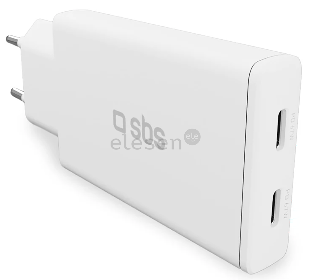SBS Wall Charger, 2xUSB-C, 67 W, baltas - Įkroviklis