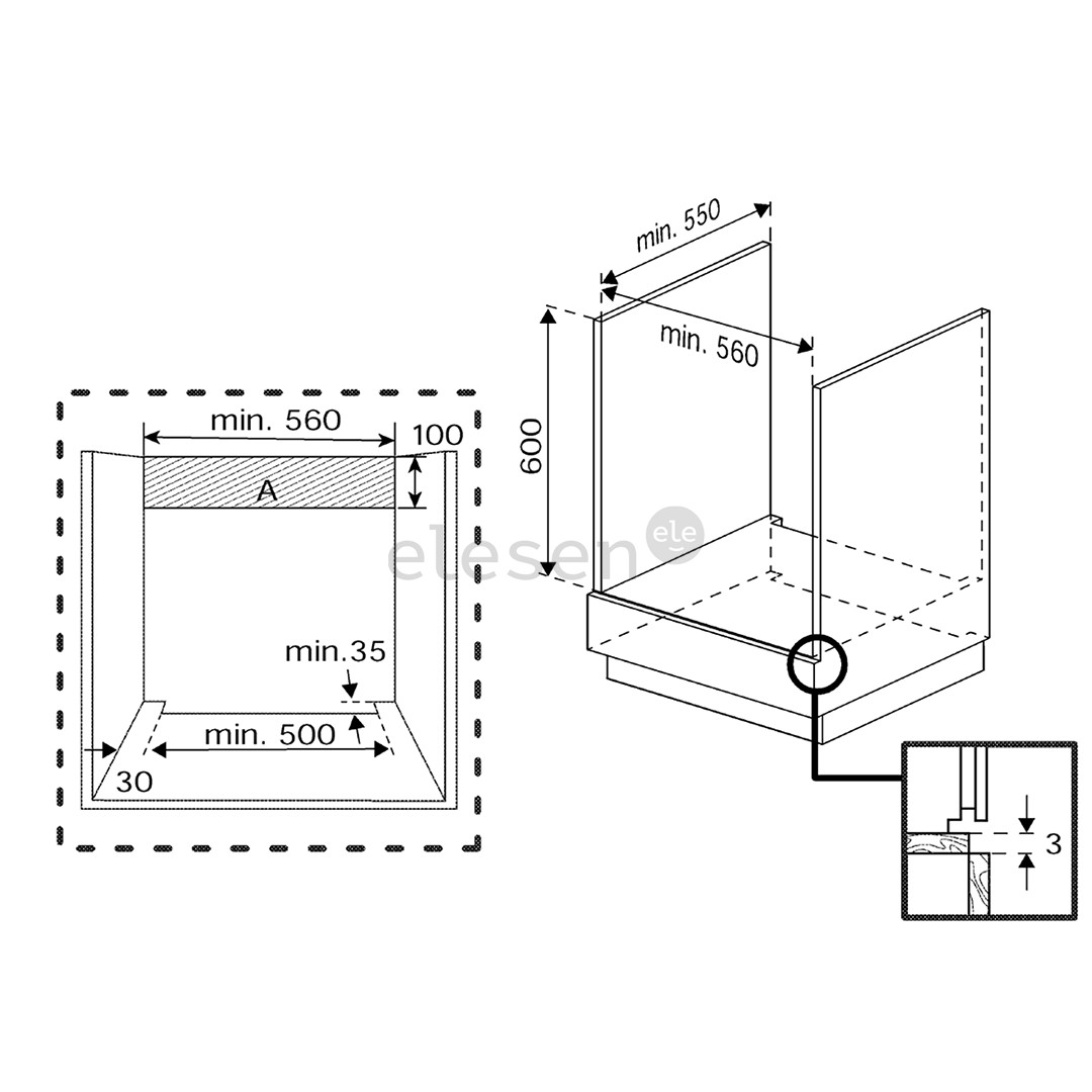Beko, 72 L, black - Built-in oven + Gas Hob