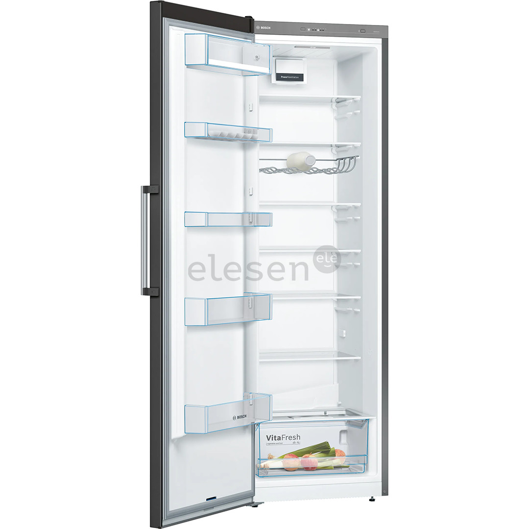 Bosch Series 4, aukštis 186 cm, 346 L, juodas - Šaldytuvas