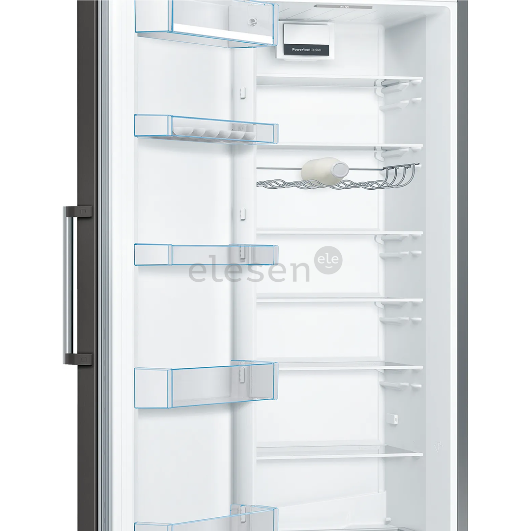 Bosch Series 4, aukštis 186 cm, 346 L, juodas - Šaldytuvas