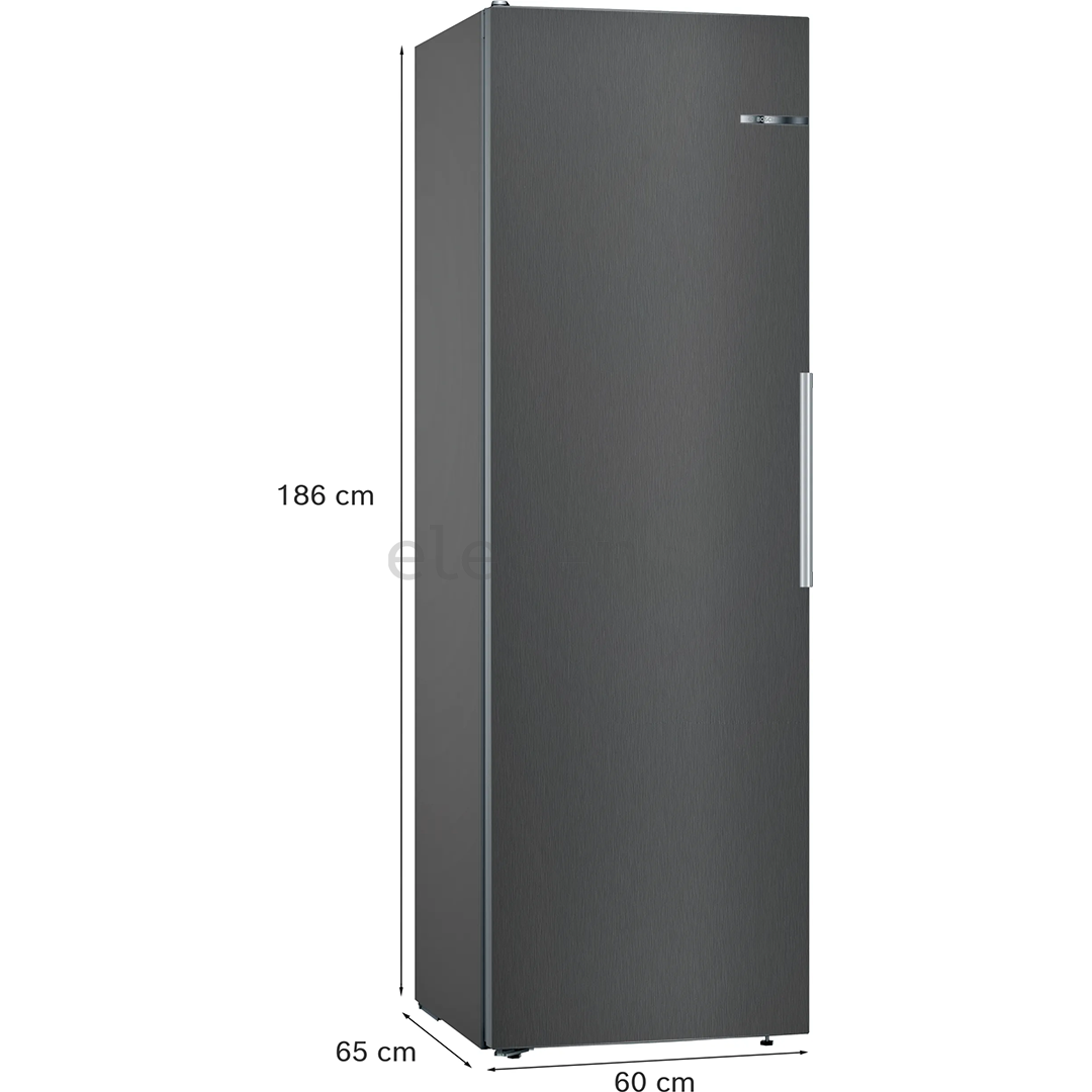 Bosch Series 4, aukštis 186 cm, 346 L, juodas - Šaldytuvas